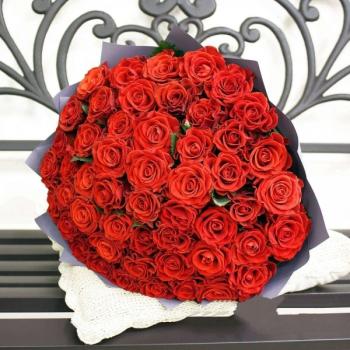 Букет Красная роза Эквадор 51 шт артикул - 134055