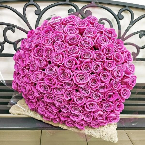 Розовые розы Эквадор 101 шт (50 см) (№: 134280argl)